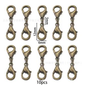 Attache mousqueton double tête Tan Tide 12 mm plaqué or pour bijoux DIY, connecteur pour collier et bracelet - Product Image 2