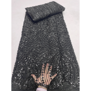 Nuovo Tessuto in Pizzo con Perline CHOCOO, 5 Iarde, Pizzo <span class=keywords><strong>da</strong></span> <span class=keywords><strong>Sposa</strong></span> all'Ingrosso, Perline e Paillettes, Ricami in Pizzo per Abbigliamento Femminile - Product Image 2