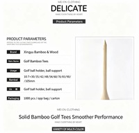 Tees de golf en bambou imprimés sur mesure 35-83mm, support en bois naturel, logo personnalisé pour les terrains de golf, marque Xingyu, emballage OEM