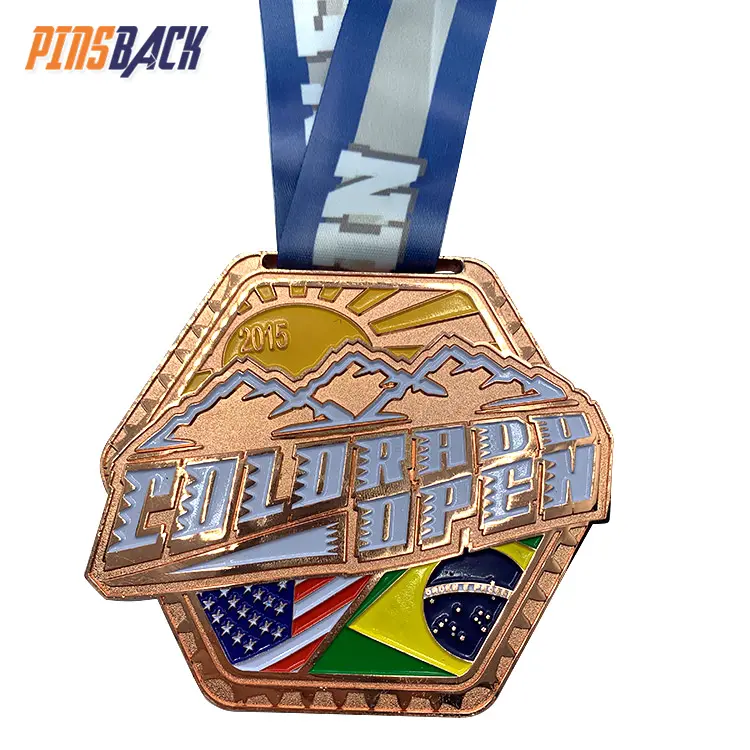 メダルスポーツメタリック鉄亜鉛合金アームランニングマラソンメダルとトロフィーストラップリーグネックサッカー奇跡のカスタムメダル