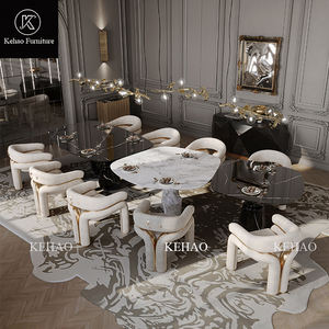 Sofa Italia, Set Sofa mewah kain logam emas Italia nyaman dapat diperpanjang kombinasi bagian Sofa untuk Villa melengkung ruang tamu - Product Image 2