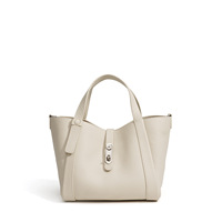 Nouveau Sac à Main Tendance en Cuir Véritable Couleur Unie Printemps 2026, Style Panier, Simple, Polyvalent, Haut de Gamme, pour le Quotidien, Porté Épaule