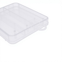 Boîte de rangement transparente carrée en PP, ABS, PET avec séparateurs ajustables pour hameçons, lignes, perles et accessoires de pêche