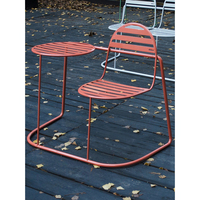 Design minimaliste moderne et luxueux avec table et chaises d'extérieur intégrées en métal multicolore Ensemble de meubles de jardin et de chaises