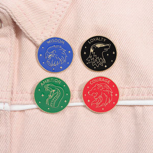 4 Badges de style Courage Loyauté Ambition Sagesse Épingles en émail Badges inspirants Broches de revers Bijoux Cadeaux pour enfants Amis - Product Image 2