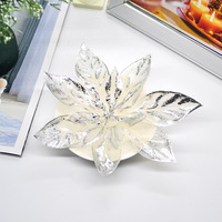 Weihnachtsdekoration Goldgeprägte PE-Materialien Künstliche Weihnachtsblumen Weihnachtsbaum-Kranz Europäischer Stil DIY-Ornamente