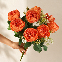 Fleurs artificielles en gros à prix abordable, roses Austin au toucher réel pour la mise en scène des événements festifs