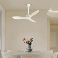 Ventilateurs de plafond à LED avec moteur électrique DC, pales en métal, lumière et télécommande, 48 pouces, pliables, en boîte