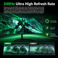 Monitor Profesional para Juegos de Oficina sin Bordes de 34 Pulgadas, 240Hz, WQHD, Panel IPS, Baja Latencia, Alto Rendimiento, Adaptive Sync