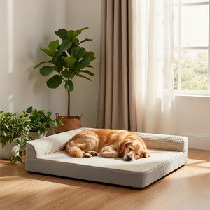 Cama para Mascotas de Tela Waffle, Forma Rectangular, Cama para Perros con Espuma Viscoelástica en Forma de Caja de <span class=keywords><strong>Huevos</strong></span>, Soporte Ortopédico para Perros con Displasia de Cadera, Cama para Perros y Gatos - Product Image 2