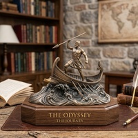 Statue de guerrier d'Odyssée en polyrésine personnalisée en gros, sculpture de bataille de bateaux grecs antiques, décoration de bureau et de maison, artisanat, cadeaux