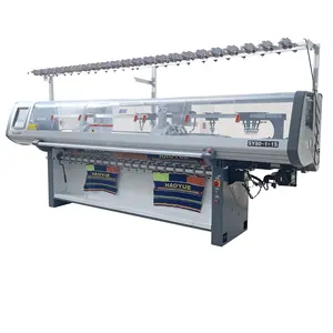 Fully jacquard Collar flat knitting machine with 80inch double carriages 14gauge