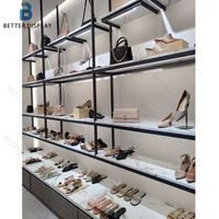 Meuble de présentation de chaussures avec éclairage LED, design moderne, en bois durable