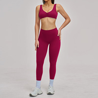 Ensemble de yoga 2 pièces pour femme avec logo personnalisé, leggings taille haute et brassière de sport, séchage rapide, respirant, tenue de sport et de fitness