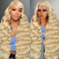 Perruque en dentelle frontale 13x6, densité 210, cheveux humains, 100% vraie perruque blonde en cheveux humains, 30 pouces, vague corporelle, dentelle frontale HD