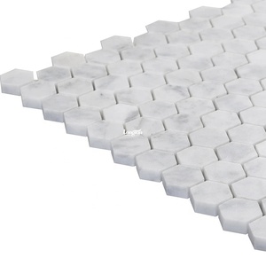 Mosaico de mármol blanco de Carrara del mosaico de mármol blanco de Carrara del salpicadero de la pared del piso del <span class=keywords><strong>cuarto</strong></span> de b - Product Image 5