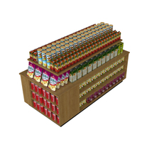 Étagère de présentation en bois à 3 niveaux avec taille personnalisable et espace de rangement inférieur