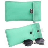 Étui à lunettes semi-rigide en maille et éponge avec logo, durable et doux, sac à lunettes de soleil portable et moelleux