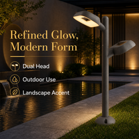 Lampe LED d'extérieur architecturale à anneau creux, lumière blanche chaude 3000K, diffuseur PC, anti-rouille, pour poteaux de paysage, idéale pour les places publiques et les parcs