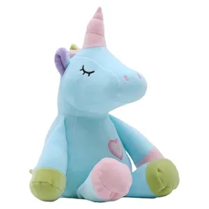 Peluche de unicornio con logotipo personalizado para niñas, juguete de peluche de unicornio de 20cm colorido