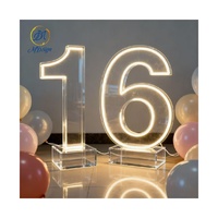 Décoration de fête de mariage, fournitures, enseigne au néon LED de 3 pieds, 4 pieds, support, néon géant, grand, lettres d'amour en acrylique, éclairage, chiffres de 0 à 9