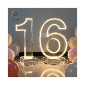 Letrero de Neón LED de 3 pies y 4 pies <span class=keywords><strong>para</strong></span> Decoración de Bodas y Eventos, Letrero de Neón Acrílico Gigante con Letras de Amor Iluminadas y Números del 0 al 9 - Product Image 6