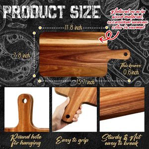 10 Pack Acacia Wood Cutting <strong>Board</strong> with Handle for Kitchen Meat Bread Fruit Cheese Serving <strong>Board</strong> Charcuterie <strong>Boards</strong> - Product Image 5
