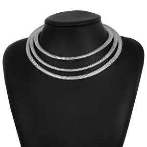<span class=keywords><strong>Collar</strong></span> de Cadena Gruesa de Varias Capas, Joyería Punk, Chapado en Oro de 18K, Metal de Alta Calidad, Gargantilla Gruesa de Varias Capas para Mujer - Product Image 5