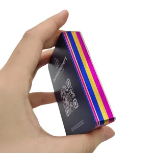 Lado colorido cartão plástico logotipo impresso QR Code Scan NTAG 213 / 215 / 216 13.56mhz NFC PVC cartão para cartão de visita/Google revisão