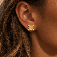 Boucles d'oreilles en forme de cœur en nacre JUSNOVA, plaquées or 18K PVD, imperméables, hypoallergéniques, résistantes à la décoloration, vente en gros, bijoux personnalisés pour femmes