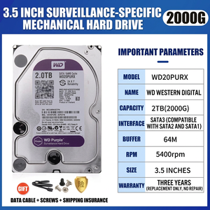 ฮาร์ดดิสก์ภายในสำหรับการเฝ้าระวัง ขนาด 3.5 นิ้ว สีม่วง SATA III ความจุ <span class=keywords><strong>1TB</strong></span> 2TB 4TB 6TB 8TB 10TB สำหรับการตรวจสอบความปลอดภัย - Product Image 5