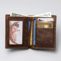Dompet kulit asli pria AL1065 desain kustom dompet tempat kartu merek mewah wanita pola buaya pria dompet mode lipat dua buatan tangan