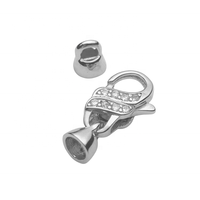 Vente en gros de fermoirs de bijoux en argent sterling 925 plaqué or, pendentifs cœur, colliers avec pierres précieuses et fermoirs mousquetons