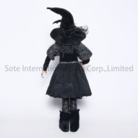 Nouveau Design Spooky Noir Halloween Sorcière Poupées Ornements Décor D'intérieur Figurines Avec Chapeau Anneau Pour Les Décorations De Festival