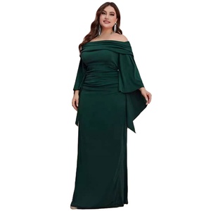 Robe longue à une épaule et manches longues, style queue de poisson, grande taille Nuo - Product Image 3