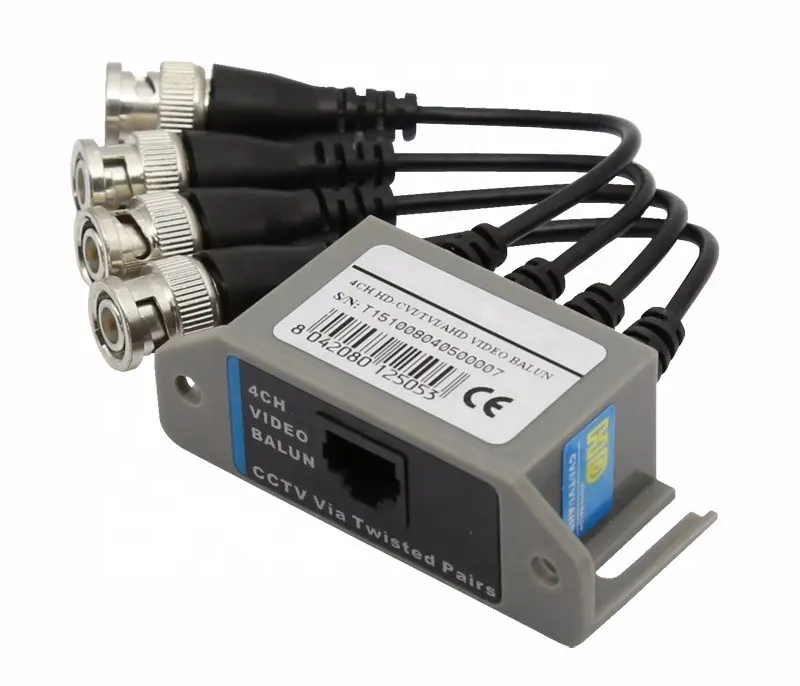 CE FCC CCTV Products 4channel HD-CVI/TVI/AHD Passive video balun for security system
