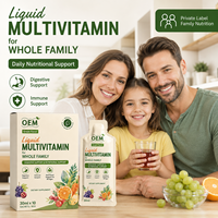 Multivitamine liquide à marque privée pour toute la famille, saveur raisin, soutien immunitaire et digestif, supplément liquide en sachet, OEM ODM