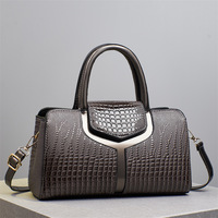 Sac à main, sac à bandoulière grande capacité, sac pour femme, motif crocodile, cuir PU brillant, sac platine 2026