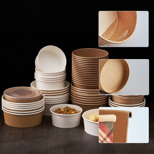 Baoren - Cajas y Tazones de Papel Biodegradables Desechables, Personalizables, de Grado Alimenticio, Ecológicos y a Prueba de Fugas para Envasar Bocadillos, Dulces y Comida para Llevar - Product Image 2
