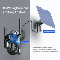 VESAFE Ip66 double objectif Wifi extérieur 4K 8x 20x Zoom optique Caméra de sécurité à énergie solaire 4G Carte Sim Caméras de surveillance CCTV
