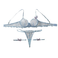 Nouvel ensemble de lingerie sexy en dentelle pour femme 2026, broderie papillon, maille transparente, sans armatures, motif floral, sous-vêtements et vêtements de nuit, vente en gros