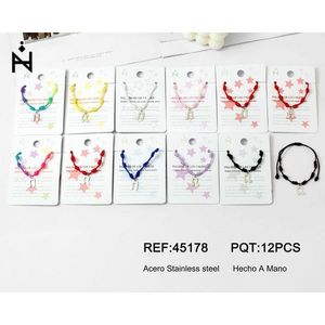 Bracelet en acier inoxydable avec note musicale argentée, nœud à sept étoiles, PULSERA, bijoux faits à la main - Product Image 1