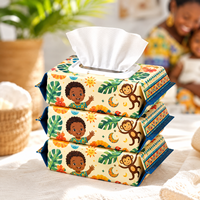 Lingettes pour bébé personnalisées de qualité supérieure, sans parfum, au pH équilibré, avec couvercle, motif imprimé de style tribal
