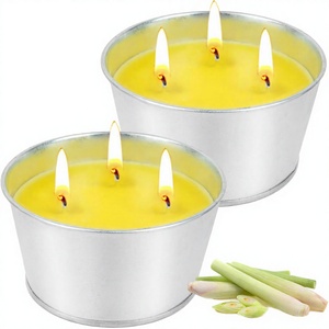 Bougies à la <span class=keywords><strong>citronnelle</strong></span> pour l'extérieur, parfum <span class=keywords><strong>citronnelle</strong></span>, lot <span class=keywords><strong>de</strong></span> 2, cire naturelle, 4-8 oz, seau, 180 heures, jardin, patio, cour, maison - Product Image 3
