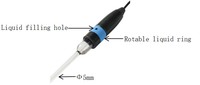 Sonde de pH de laboratoire rechargeable RRB avec électrode micro en verre, connecteur BNC, plage 0-14 pH, précision 0,01 pH, pour tests sur micro-échantillons