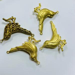 DIY Set Perhiasan burung terbang aksesoris tembaga cor termasuk kalung Dan anting bahan utama liontin burung kuningan - Product Image 5