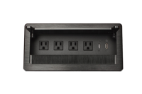 Boîtier de connectivité de table, argenté, 3 prises standard américaines, 2 USB-A, 2 Cat6, HDMI, argenté