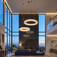 Vente flash - Lustre en cristal naturel de luxe certifié CE - Restaurant, chambre à coucher, salon, salle à manger, villa, hôtel - Luminaire suspendu LED
