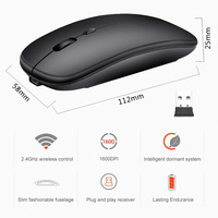 Seenda — souris optique sans fil 2.4GHz, récepteur, réglable, silencieuse, Rechargeable
