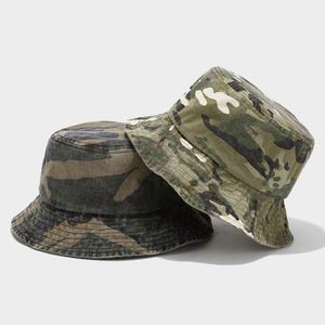 Wholesale Spring Summer Faded Washed Camouflaged Printed Bucket <b>Hat</b> Jungle Explorer Vintage Fisherman Fishing Sun <b>Hat</b> - Product Image 4
